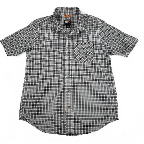 Timberland Other - Timberland Pro Flex Black Plaid SS Shirt Men's Med